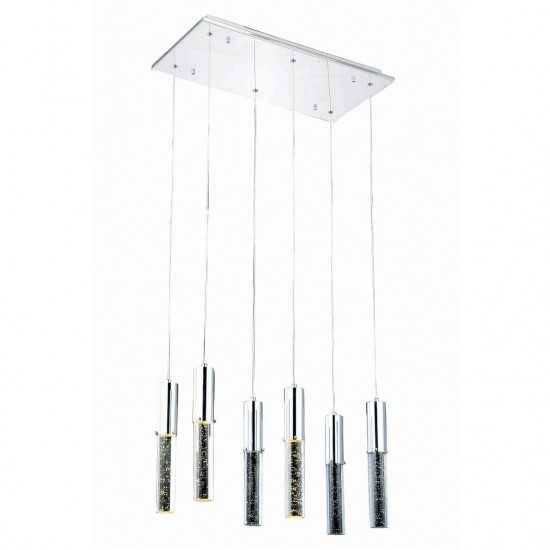 Elegant Lighting Diva 6 Light Chrome Pendant Clear Royal Cut Crystal