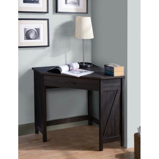 Black Oak Corner Computer Desk