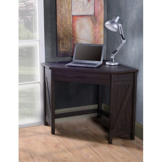 Black Oak Corner Computer Desk