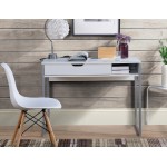 White Writing Desk with Drawer and Storage