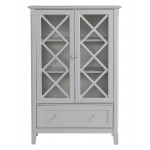 Savannah Grey Accent Cabinet With Two Doors and Lower Drawer