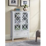Savannah Grey Accent Cabinet With Two Doors and Lower Drawer
