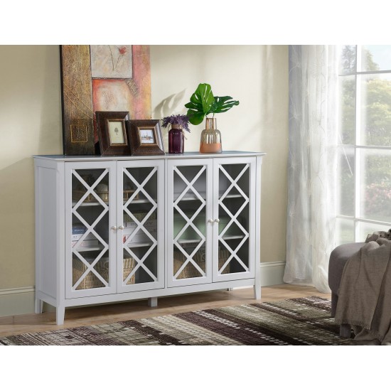 Savannah Grey Accent Cabinet With Four Doors