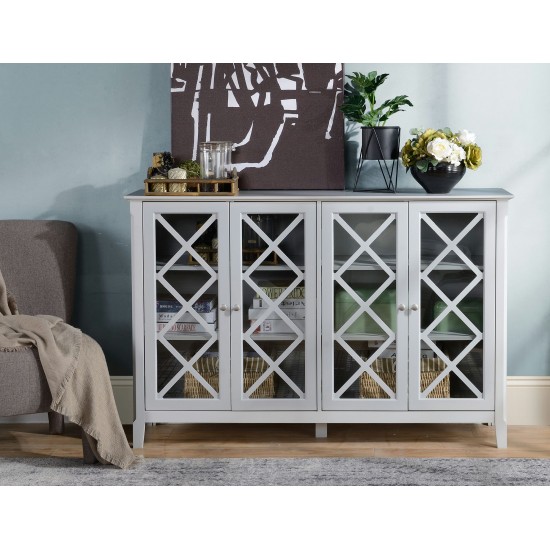 Savannah Grey Accent Cabinet With Four Doors