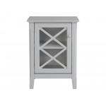 Savannah Grey Accent Side Table With Cabinet