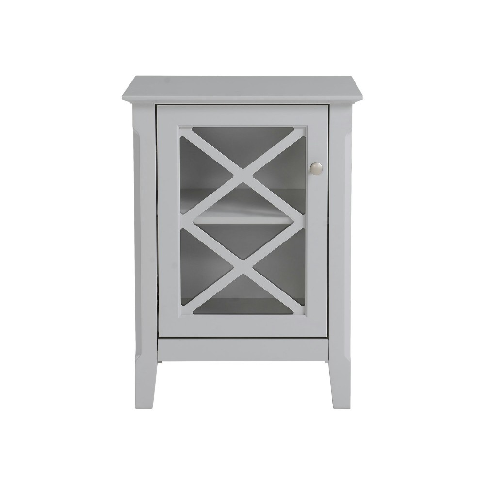 Savannah Grey Accent Side Table With Cabinet