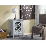 Savannah Grey Accent Side Table With Cabinet