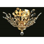 Elegant Lighting Orchid 4 Light Gold Flush Mount Clear Royal Cut Crystal