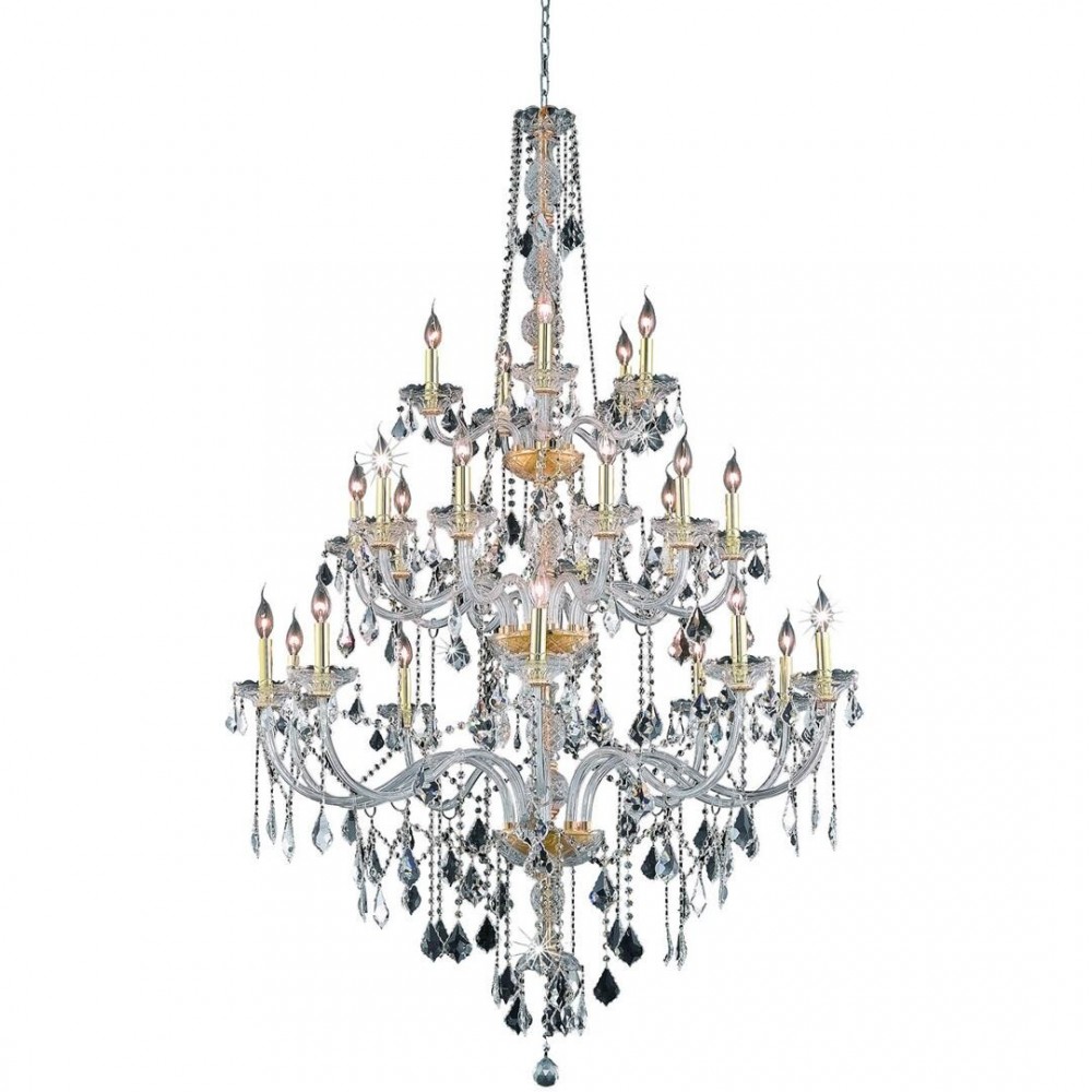 Elegant Lighting Verona 25 Light Gold Chandelier Clear Royal Cut Crystal