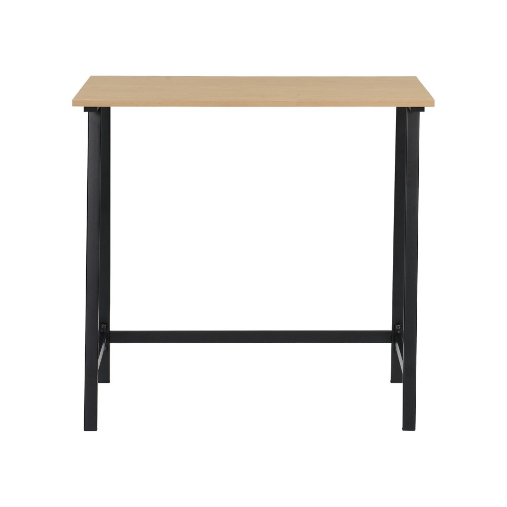 Light Oak finish wood and metal writing desk