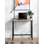 Light Oak finish wood and metal writing desk