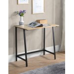 Light Oak finish wood and metal writing desk