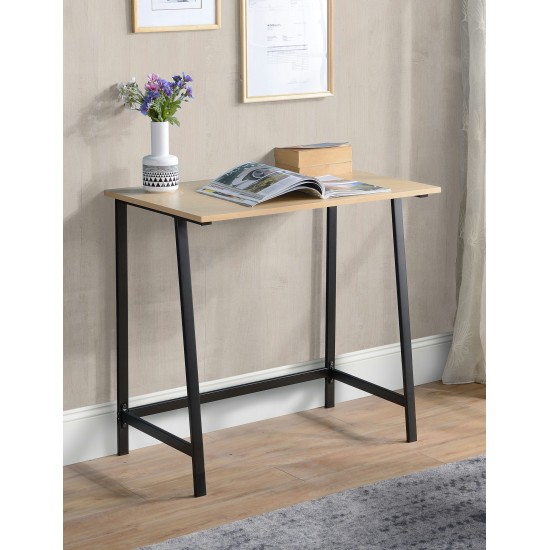 Light Oak finish wood and metal writing desk