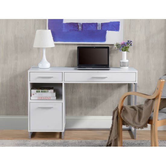White finish computer desk with Metal legs