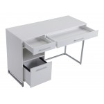 White finish computer desk with Metal legs