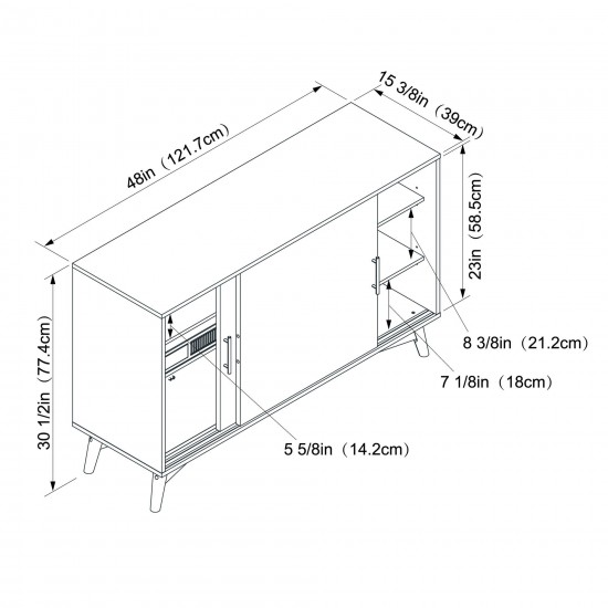 Hans TV Stand with Electric Fire Insert