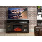 Wilson Oak Finish TV Stand With Electric Fireplace