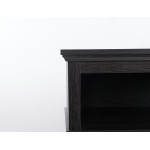 Rustic Dark Wood TV Stand With Fireplace