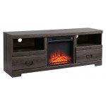 Weathered Oak TV Stand with Fireplace