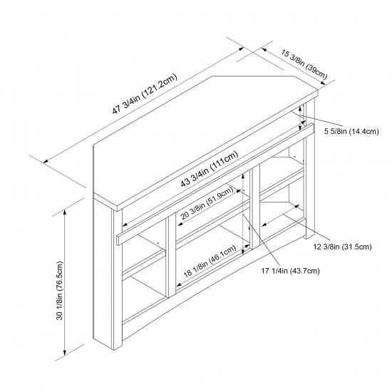 Corner Unit Rough Sawn Dark Oak Finish TV Stand