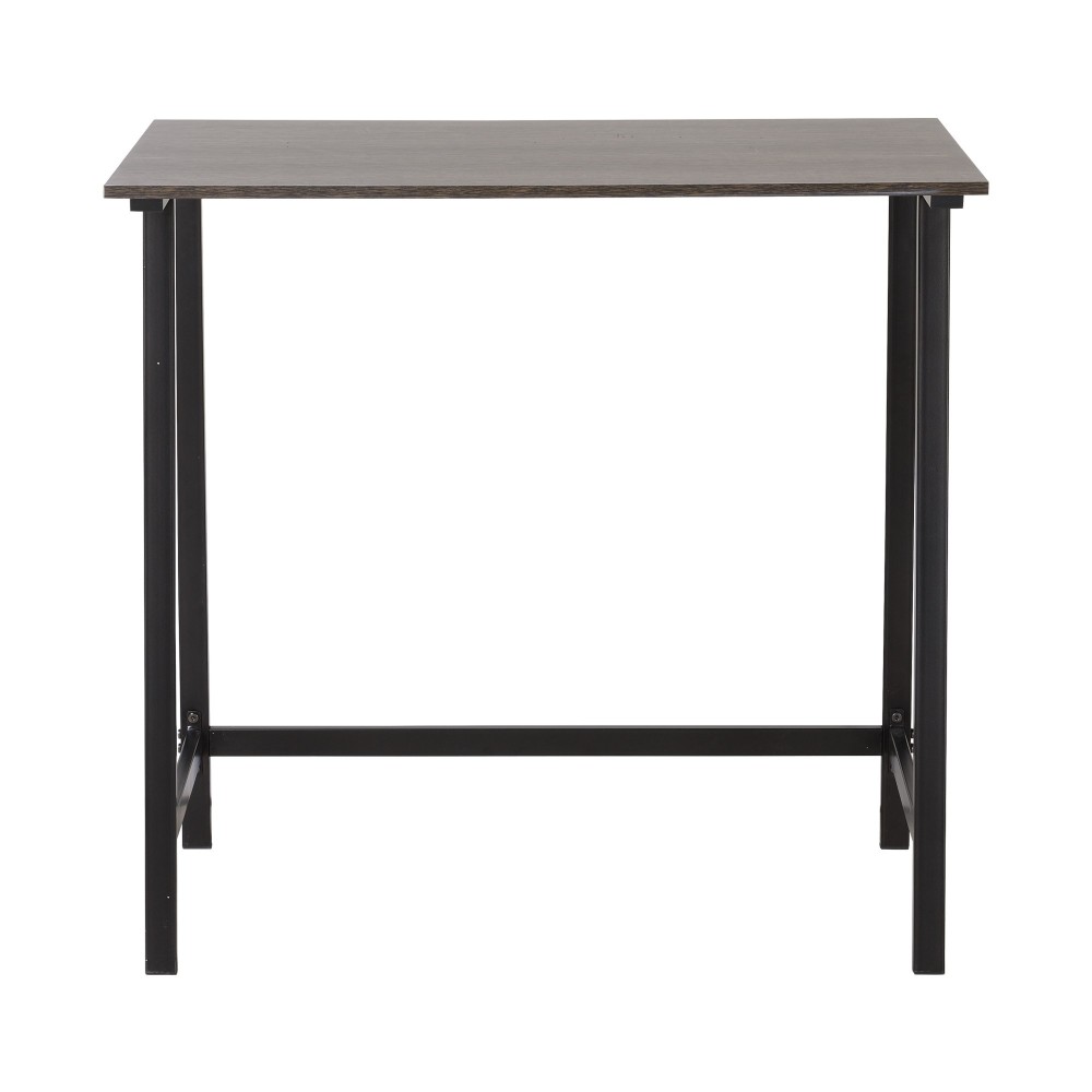 Dark Oak finish wood and metal writing desk