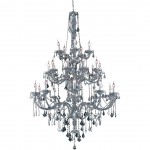 Elegant Lighting Verona 25 Light Silver Shade Chandelier Silver Shade (Grey) Royal Cut Crystal