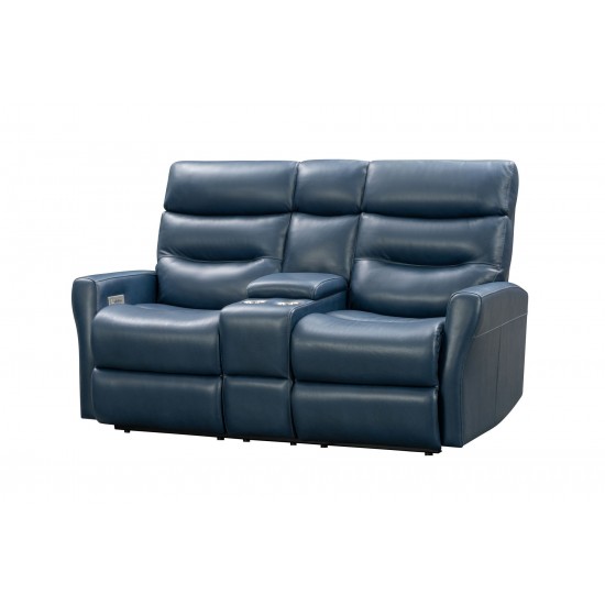 24PHL-1115 Enzo Power Reclining Console Loveseat, Marco Navy Blue