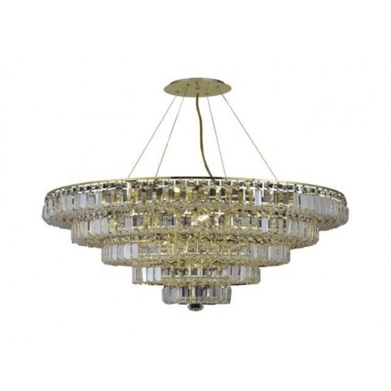 Elegant Lighting Maxime 17 Light Gold Chandelier Clear Spectra Swarovski Crystal