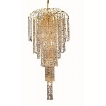 Elegant Lighting Falls 9 Light Gold Chandelier Clear Spectra Swarovski Crystal