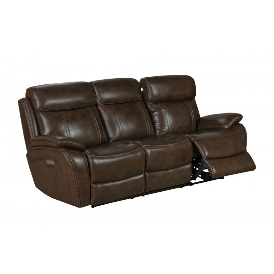 39PHL-3703 Sandover Power Reclining Sofa, Tri-Tone Chocolate