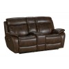 24PHL-3703 Sandover Power Reclining Console Loveseat, Tri-Tone Chocolate