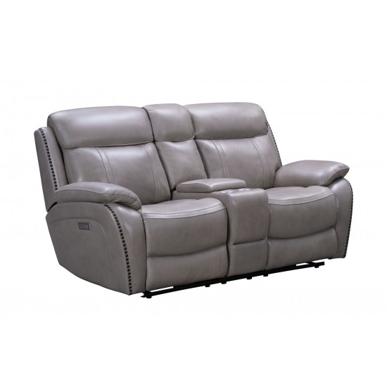 24PHL-3703 Sandover Power Reclining Console Loveseat, Sergi Gray Beige