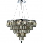 Elegant Lighting Maxime 14 Light Chrome Chandelier Golden Teak (Smoky) Swarovski Elements Crystal