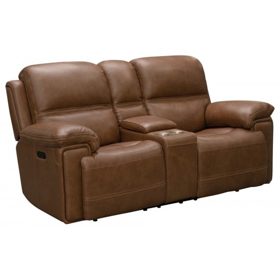 24PH-3664 Sedrick Power Reclining Console Loveseat, Spence Caramel