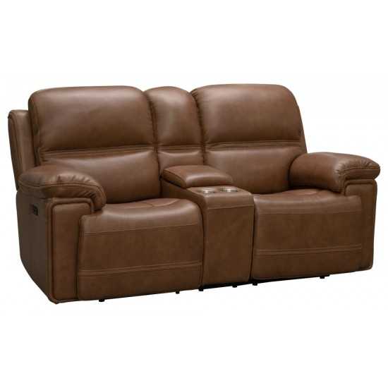 24PH-3664 Sedrick Power Reclining Console Loveseat, Spence Caramel