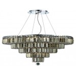 Elegant Lighting Maxime 14 Light Chrome Chandelier Golden Teak (Smoky) Swarovski Elements Crystal