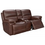 24PH-3664 Sedrick Power Reclining Console Loveseat, El Paso Walnut