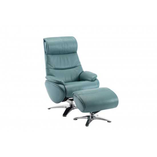 15-3723 Adler Swivel Pedestal Recliner, Capri Blue