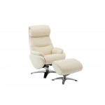 15-3723 Adler Swivel Pedestal Recliner, Capri White