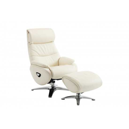 15-3723 Adler Swivel Pedestal Recliner, Capri White