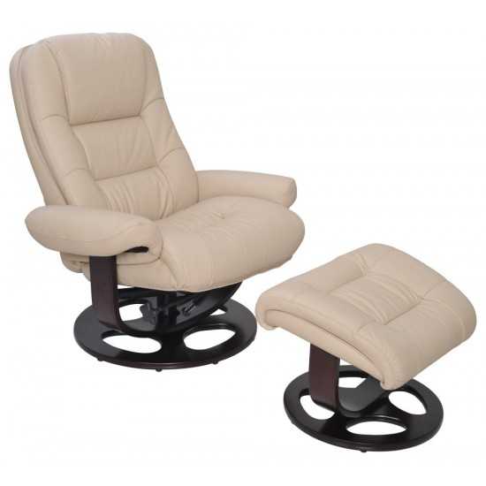 15-8021 Jacque Swivel Pedestal Recliner, Hilton Ivory