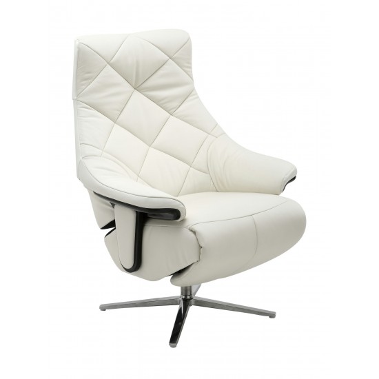 15P-1140 Luna Swivel Pedestal Power Recliner, Capri White