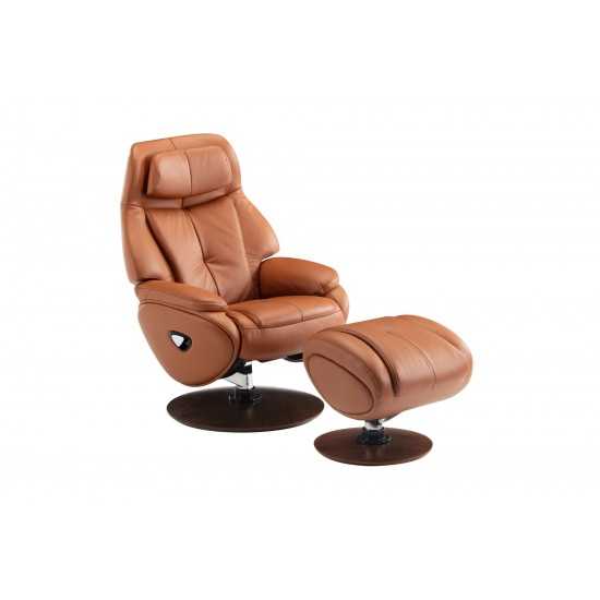 15-3724 Marjon Swivel Pedestal Recliner, Capri Tobacco