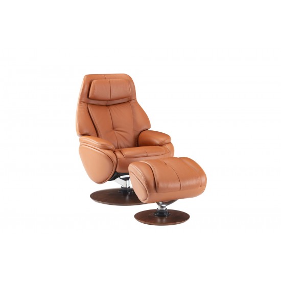 15-3724 Marjon Swivel Pedestal Recliner, Capri Tobacco