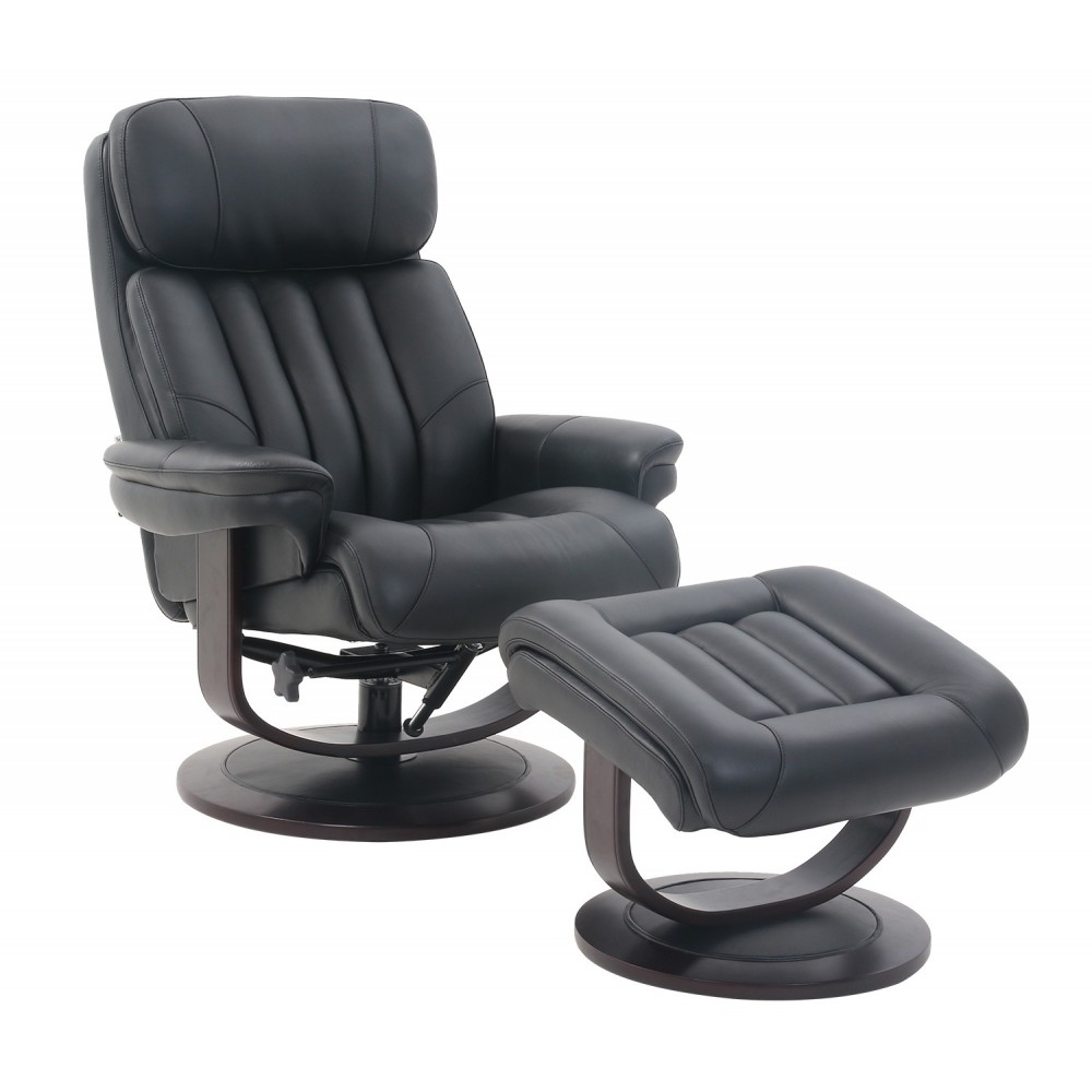 15-3709 Oakleigh Swivel Pedestal Recliner, Hilton Black