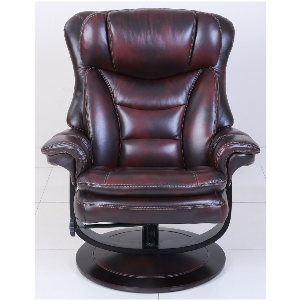 15-8039 Roscoe Swivel Pedestal Recliner, Plymouth Mahogany