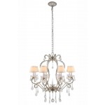 Elegant Lighting 1471 Diana Collection Chandelier D: 31 H: 34 Lt: 8 Vintage Silver Leaf Finish