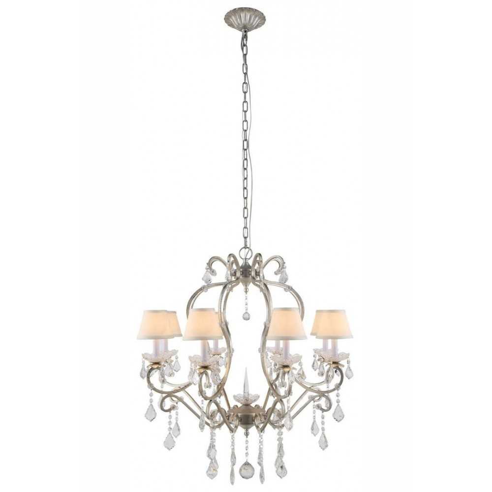 Elegant Lighting 1471 Diana Collection Chandelier D: 31 H: 34 Lt: 8 Vintage Silver Leaf Finish