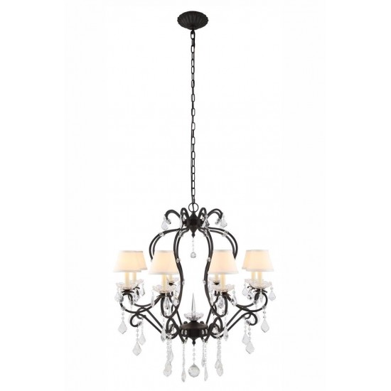 Elegant Lighting 1471 Diana Collection Chandelier D: 31 H: 34 Lt: 8 Vintage Bronze Finish