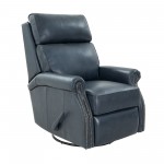 8-4001 Crews Swivel Glider Recliner, Barone Navy Blue